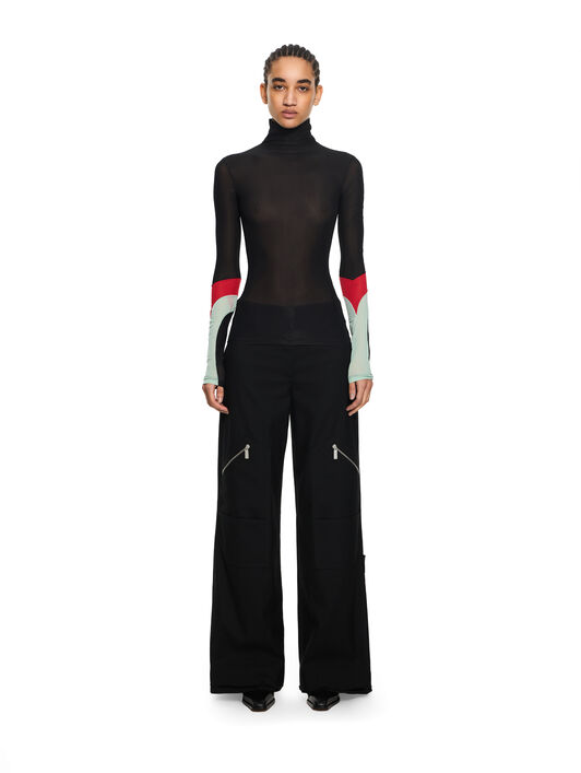 OFF WHITE Long-Sleeved Turtleneck with Color Insert Black-Black 2AD283S26JER001