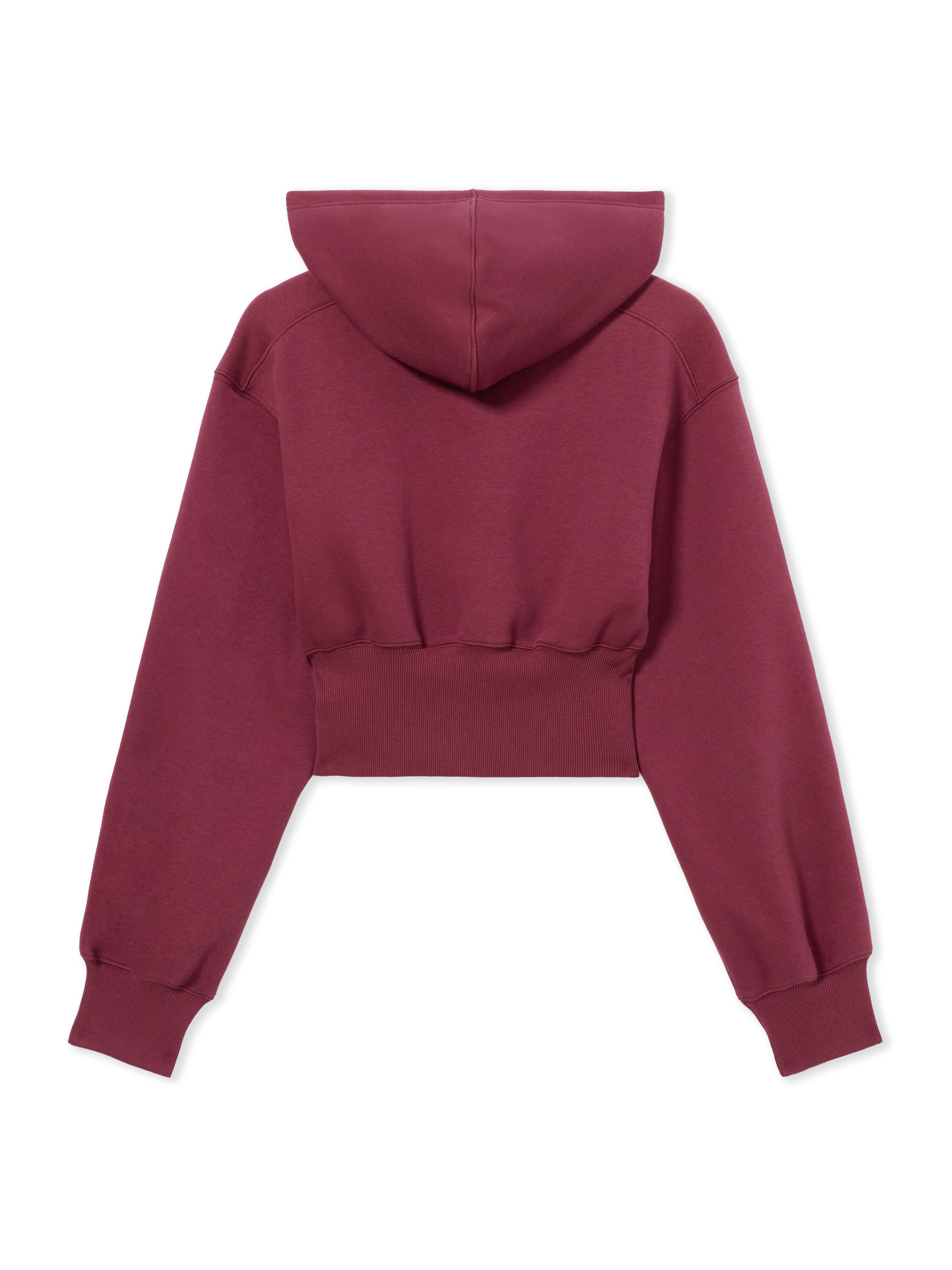 LAB L/AB Logo Cropped Boxy Jacket Burgundy LABF2639G00040T