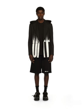 OFF WHITE Big Off Gradient Wool Hood Jacket BLACK - WHITE OMEN09LF25FAB001