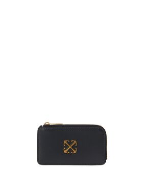 OFF WHITE Portacarte Jitney Con Zip NERO OWND039C99LEA001