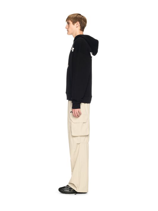OFF WHITE Felpa Nera Con Cappuccio E Logo Off Split NERO OMBB085S25FLE00G