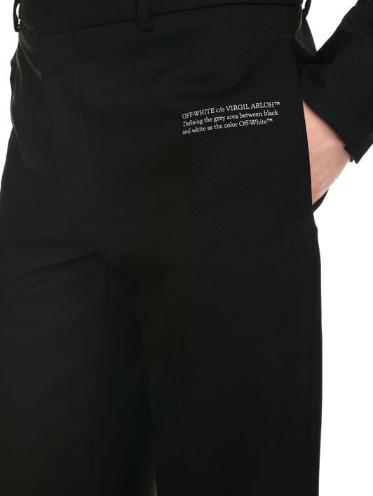 OFF WHITE Corp Drill Slim Pants BLACK WHITE OMCO020C99FAB001