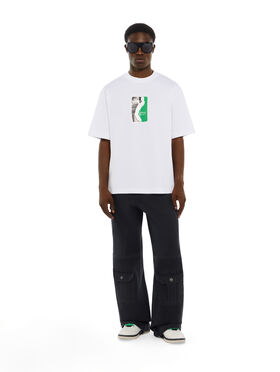 OFF WHITE Miles Davis League Skate T-Shirt WHITE 44MAA120W26J004