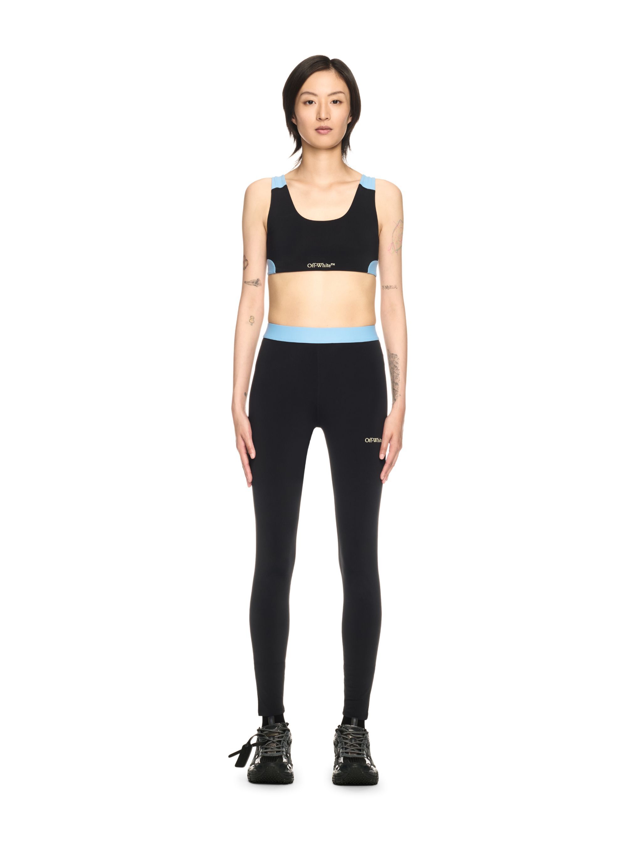 OFF WHITE Black Color-Block Leggings BLACK OWVV016S25JER001