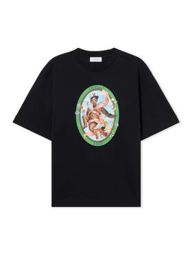 OFF WHITE Fresco Oval Skate  T-Shirt BLACK - WHITE OMAA120S25JER002