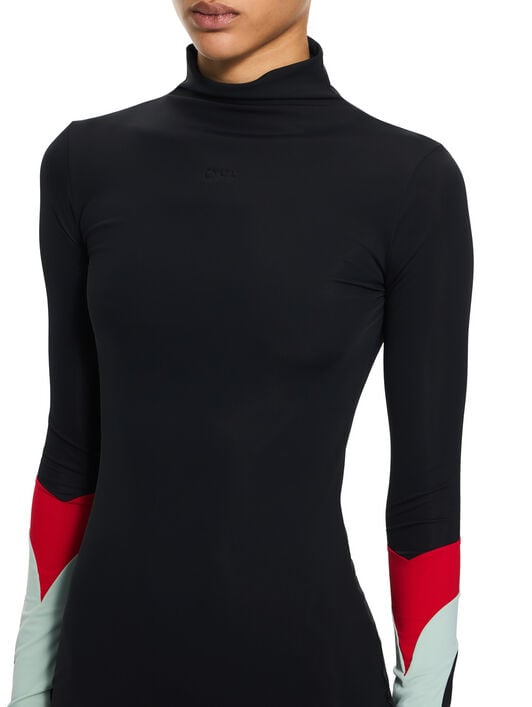 OFF WHITE Lycra Collar Insert Mini Dress Black-Black 2DB57DS26JER001