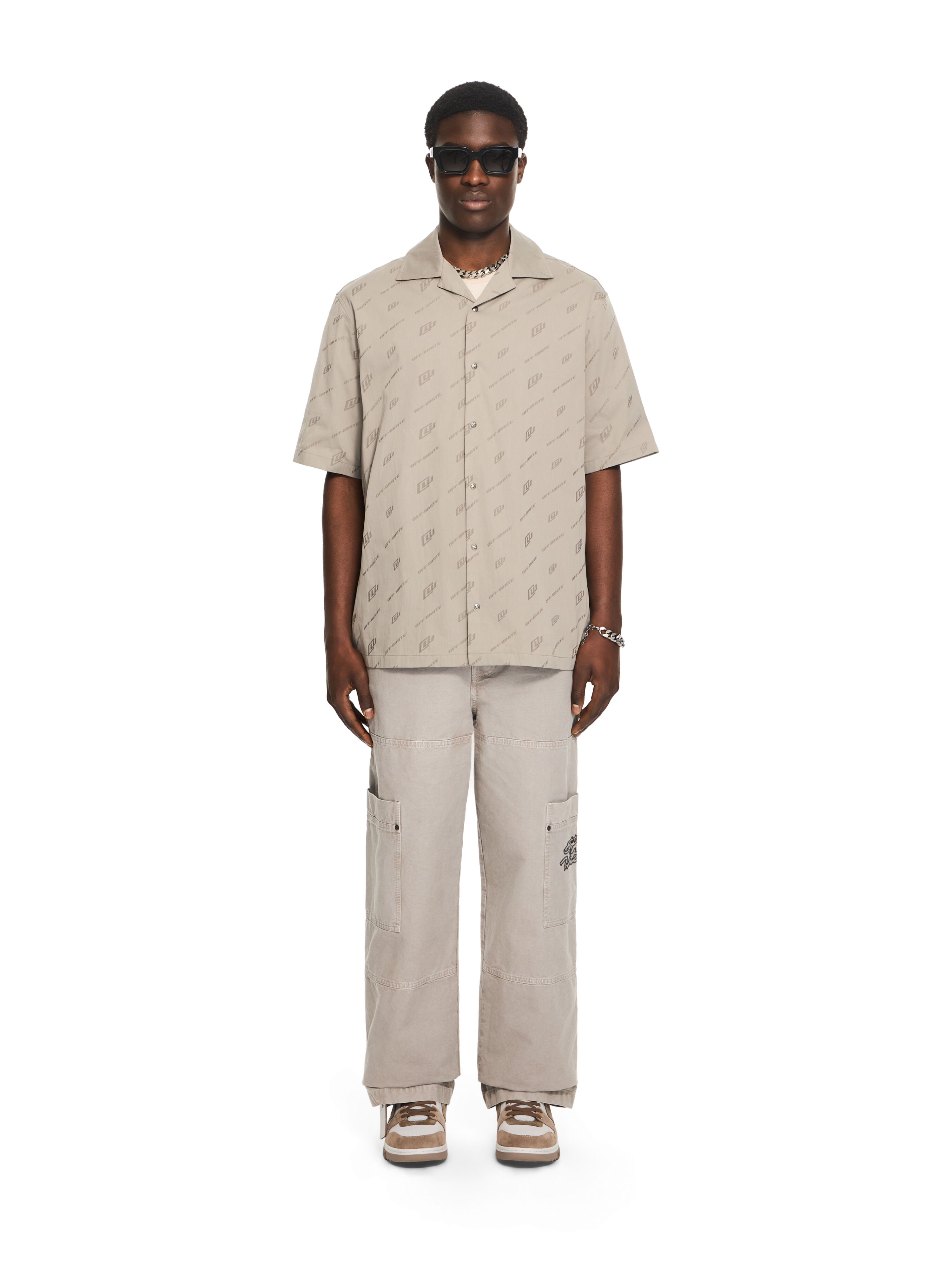 OFF WHITE OWR Jacquard Bowling Shirt STONE 44XGG01FS26F008
