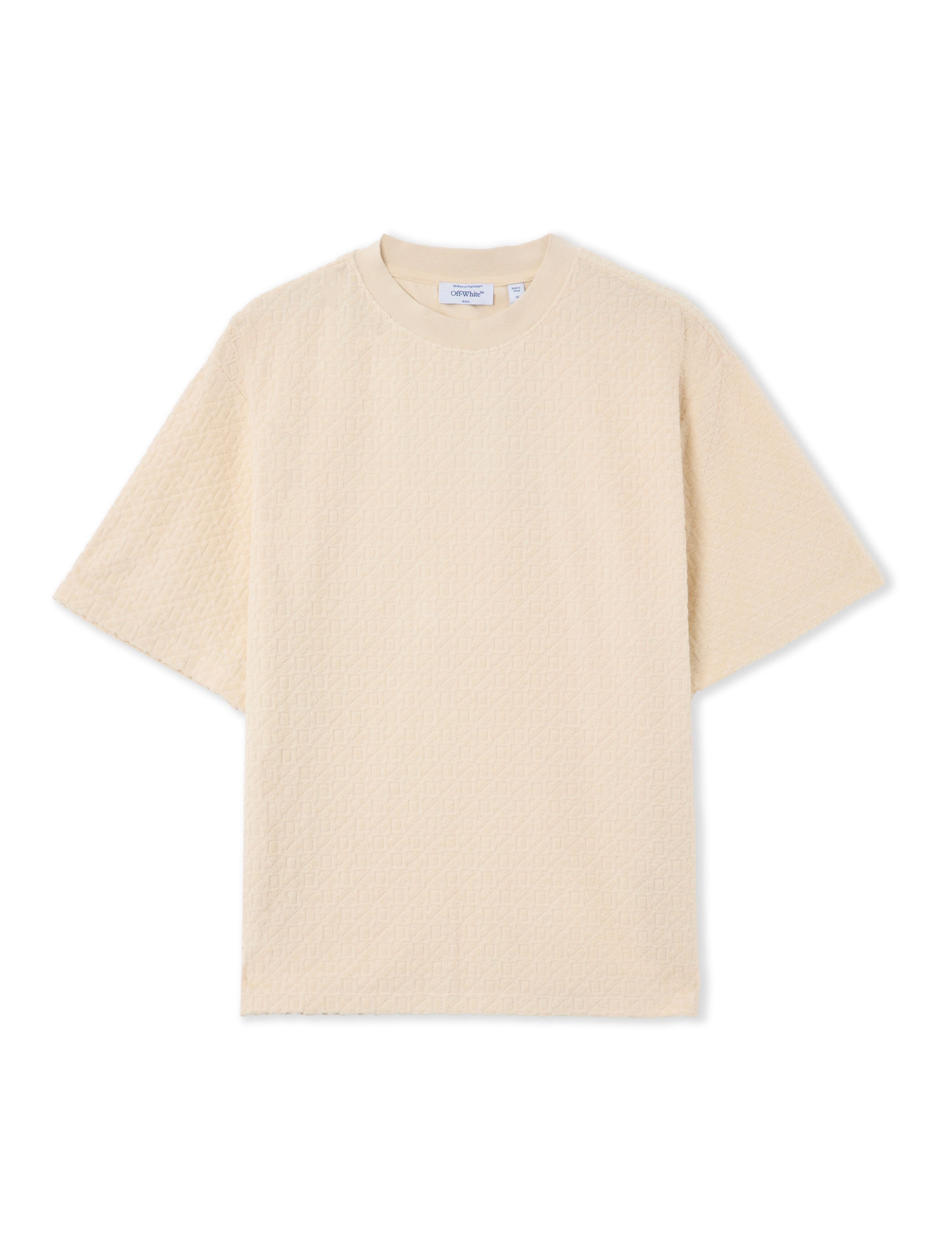 Towel Terry All Over Logo T-Shirt in VANILLA ICE for Men | Off-White™