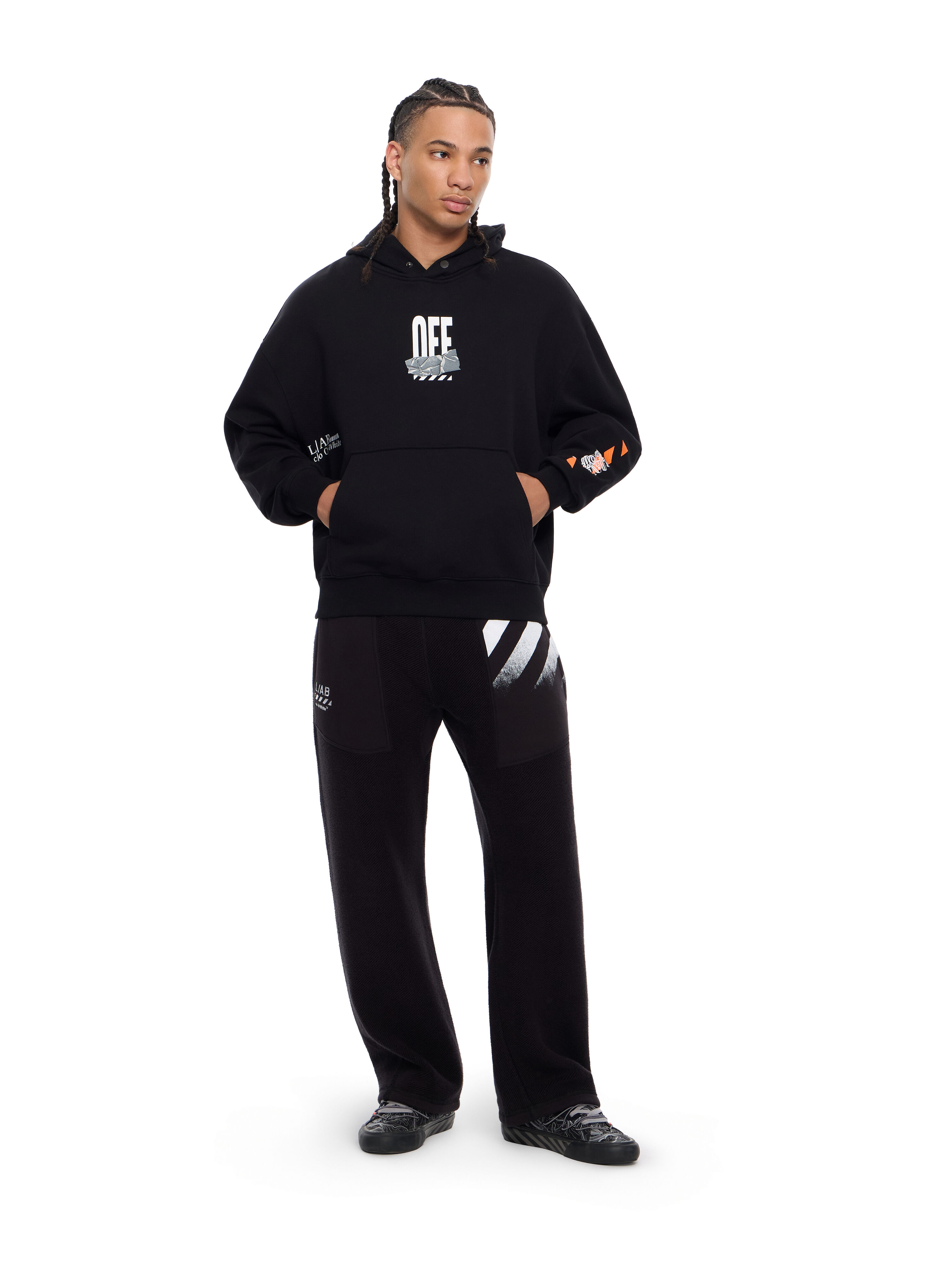 LAB L/AB Off Active Tape Hoodie BLACK 44LABF26K081