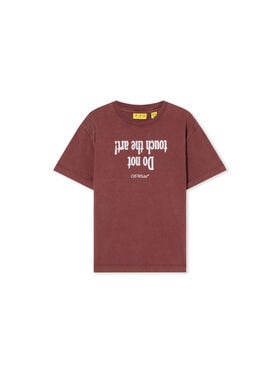 OFF WHITE Art Quote T-Shirt RED MAHOGANY 44BAA002F26J00B