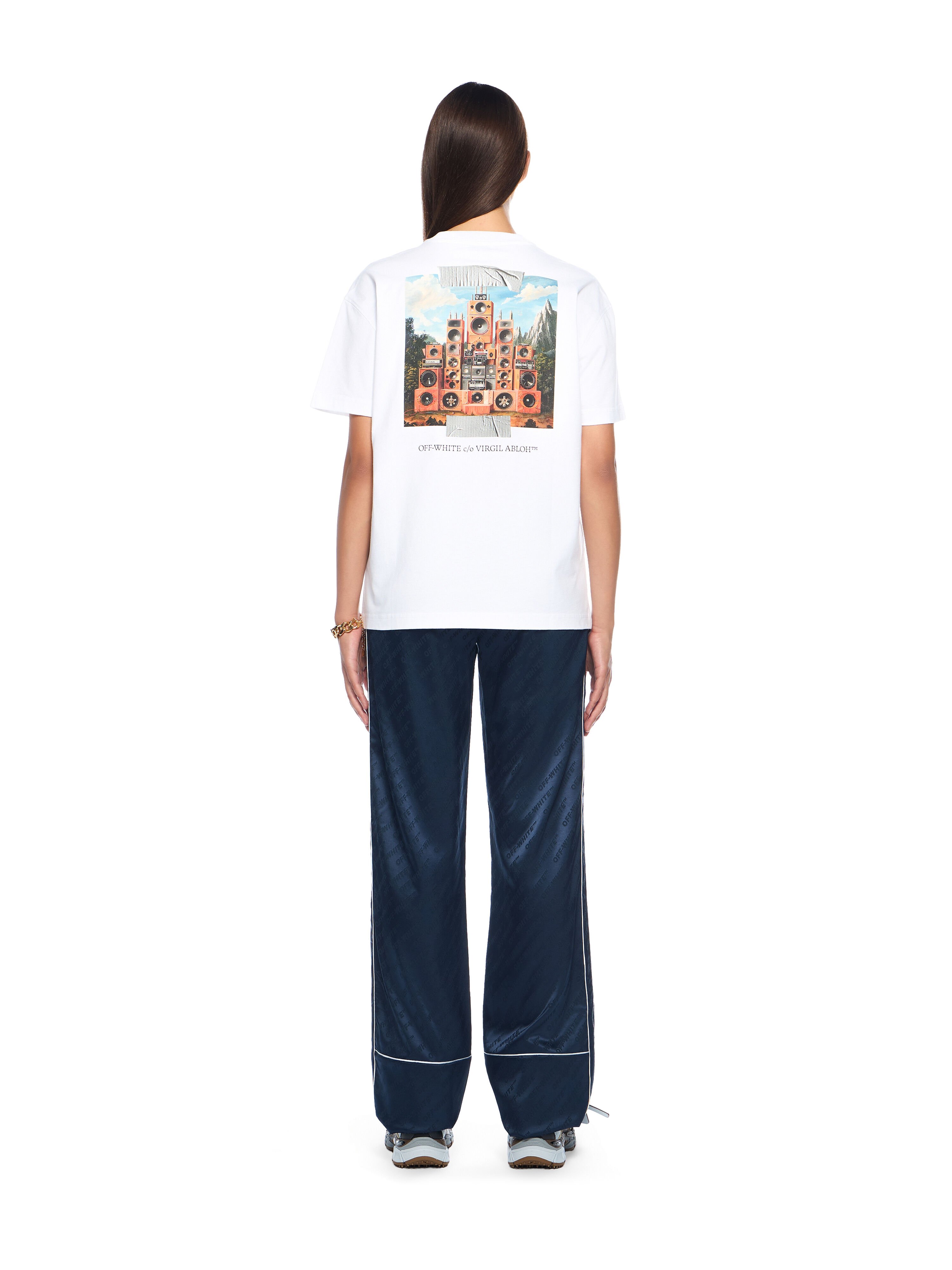 OFF WHITE Soundsystem Tape Regular T-Shirt WHITE - BLACK OWAA089F25JER007