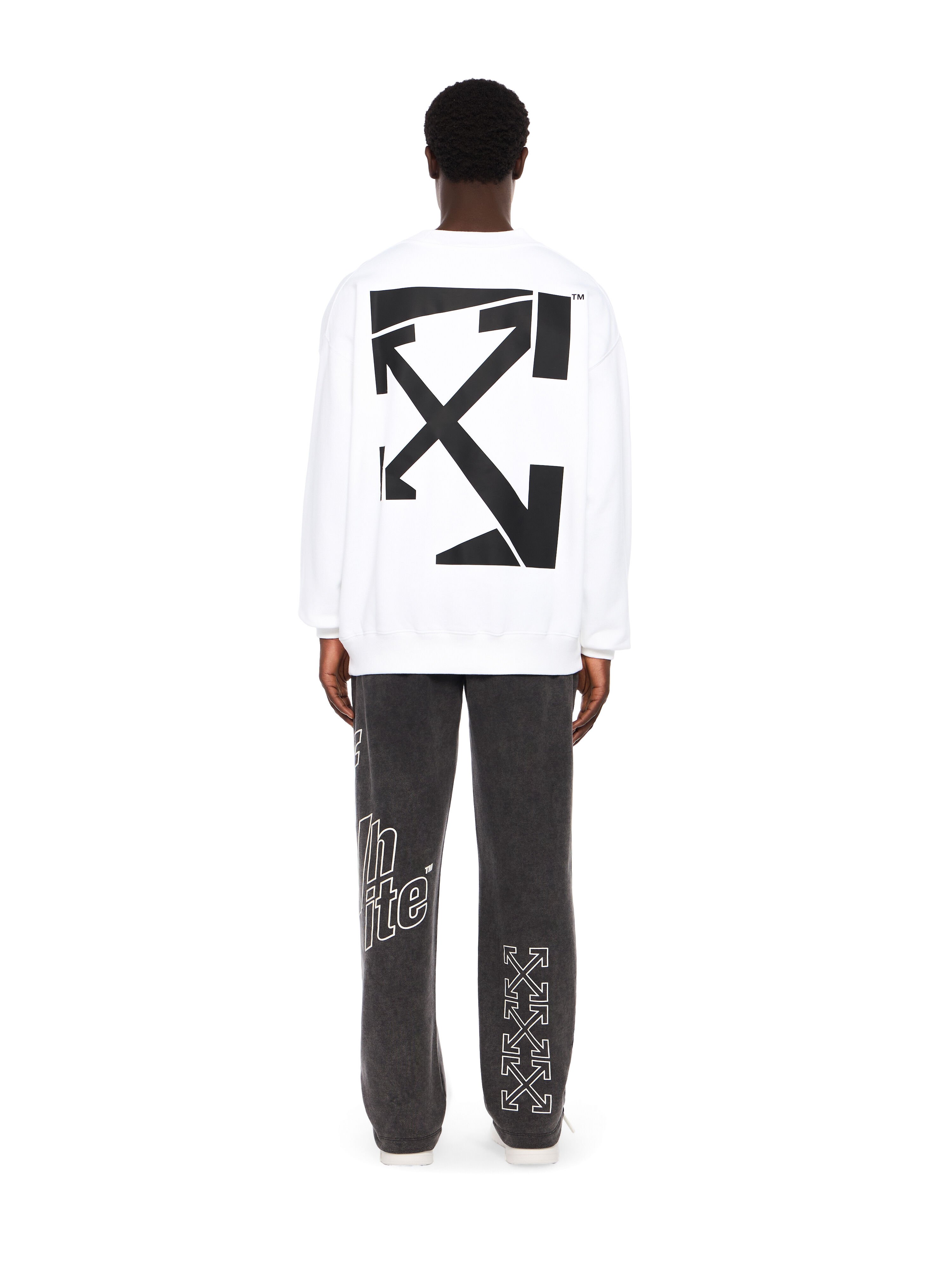 OFF WHITE Run Arrow Skate Crewneck Sweatshirt WHITE - BLACK OMBA054F25FLE005