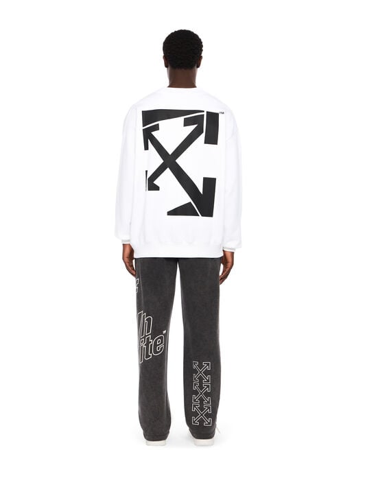 Run Arrow Skate Crewneck Sweatshirt OFF WHITE Run Arrow Skate Crewneck Sweatshirt WHITE - BLACK OMBA054F25FLE005