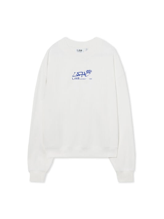 L/AB Graffiti Diagonal Sweatshirt LAB L/AB Graffiti Diagonal Sweatshirt WHITE 44LABF26K085