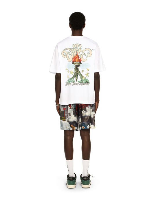 OFF WHITE OW x New York Liberty T-Shirt WHITE OMAA120G25JER00T