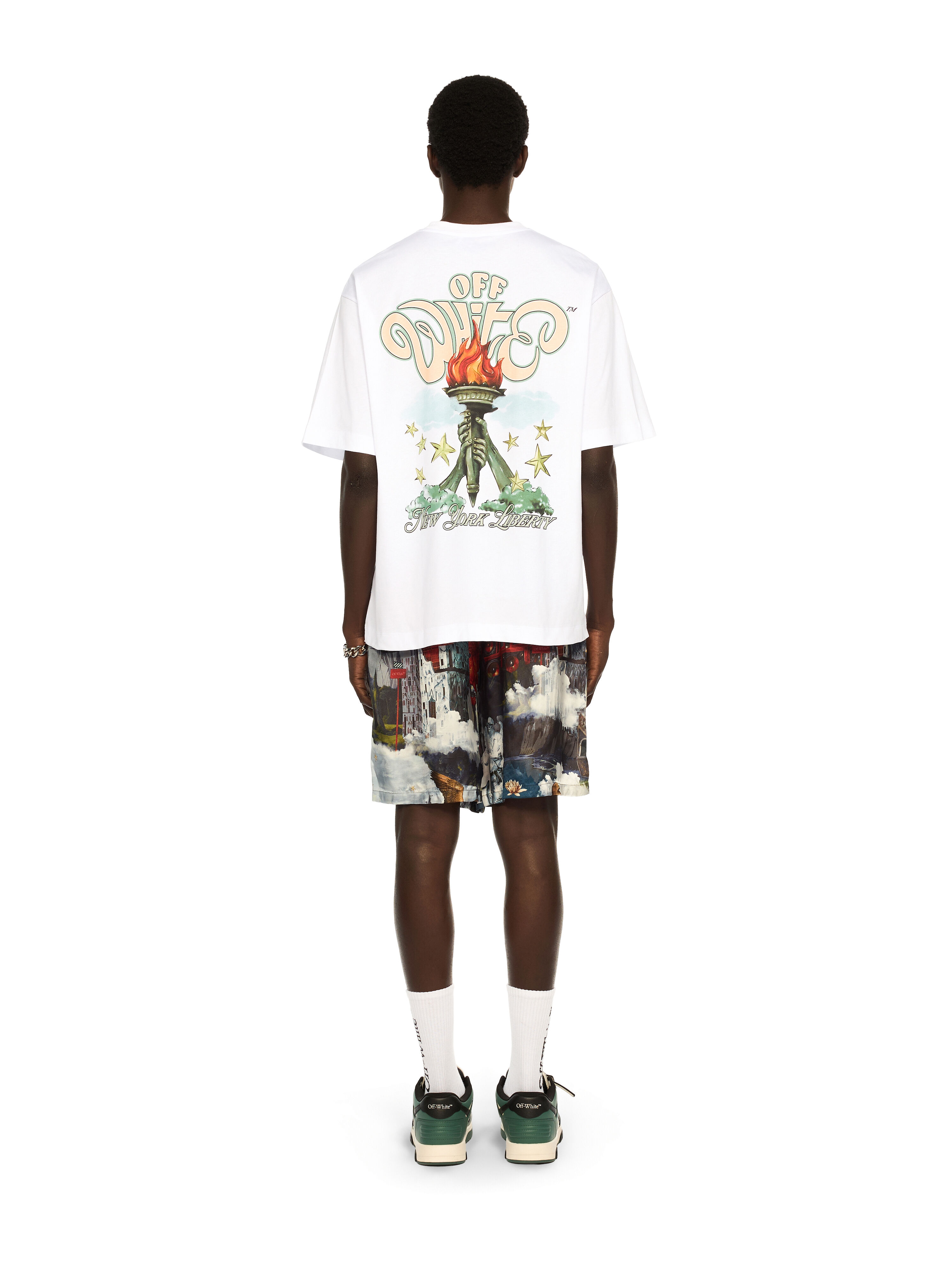 OFF WHITE OW x New York Liberty T-Shirt WHITE OMAA120G25JER00T