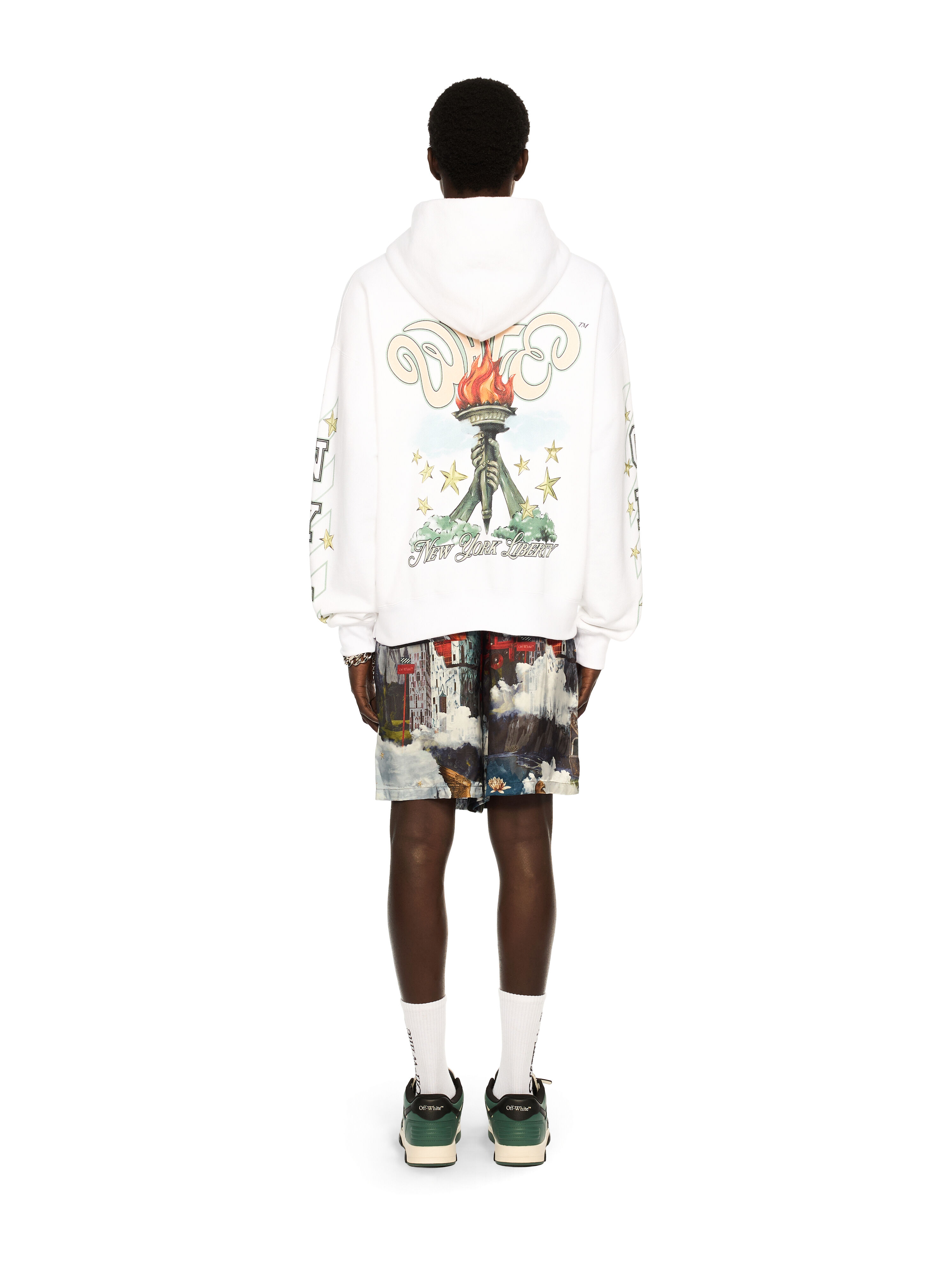 OFF WHITE OW x New York Liberty Hoodie WHITE OMBB085G25FLE00S
