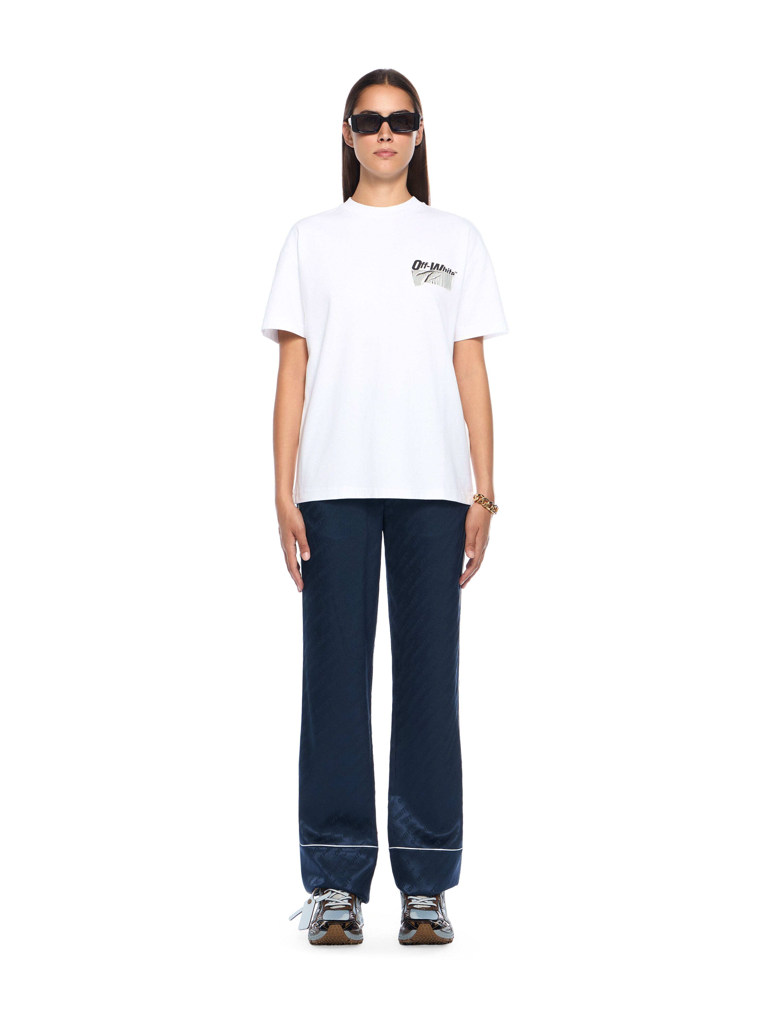 OFF WHITE Soundsystem Tape Regular T-Shirt WHITE - BLACK OWAA089F25JER007