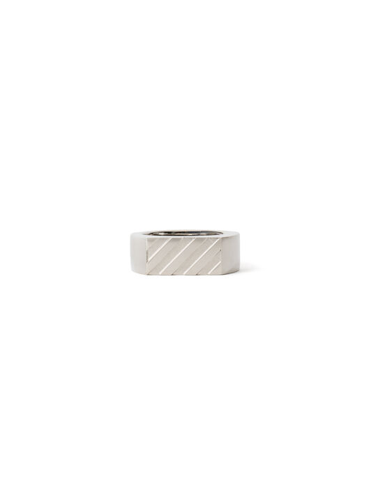 OFF WHITE Diag Ring SILVER OMOC07NC99MET001