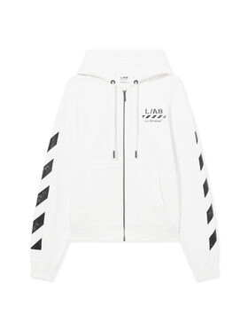 LAB L/AB Core Diagonal Zip Hoodie WHITE 44LABF26K050