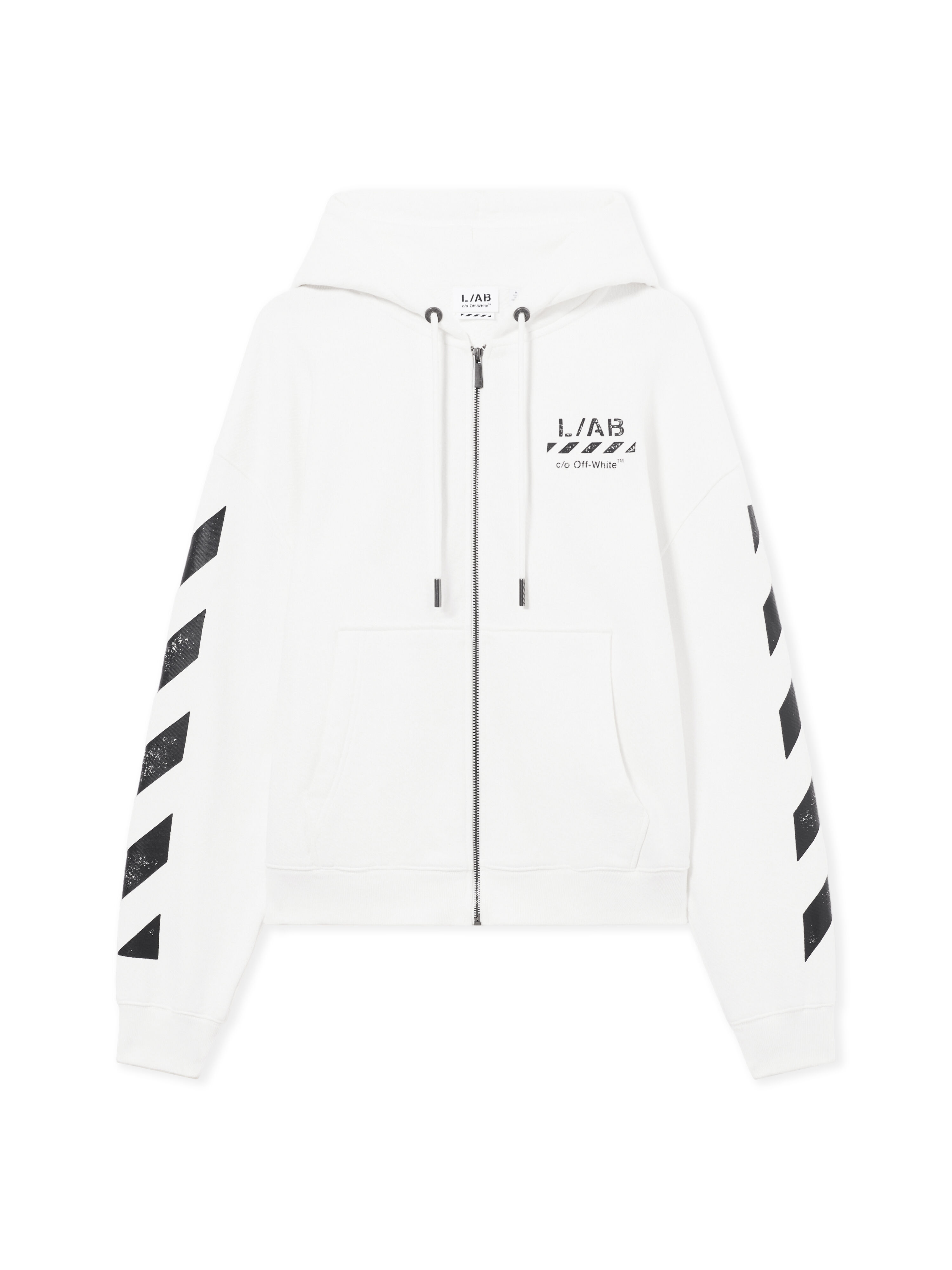 LAB L/AB Core Diagonal Zip Hoodie WHITE 44LABF26K050