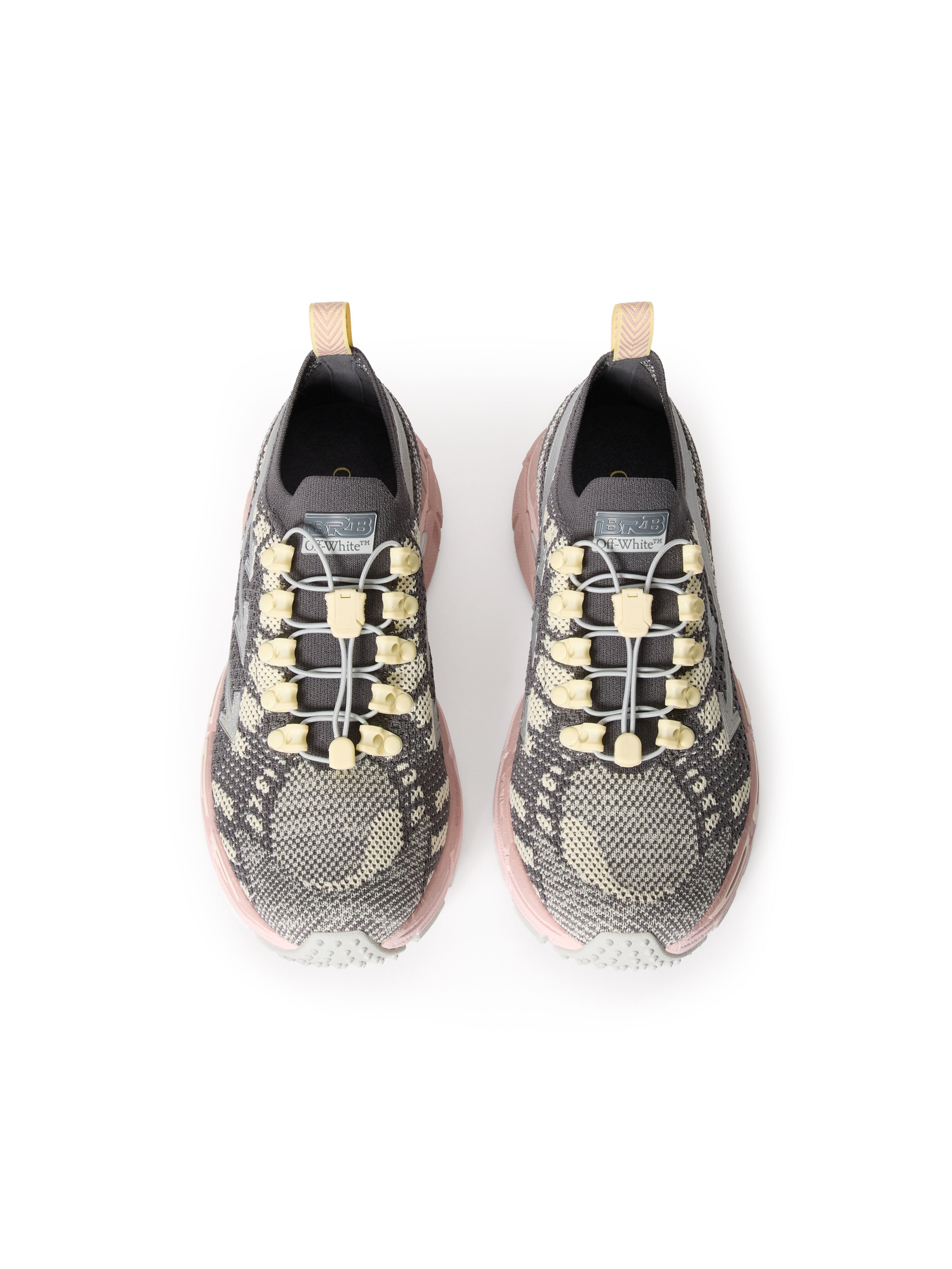OFF WHITE Be Right Back Knit Sneakers DARK GREY - PINK OWIA28KS26FAB001