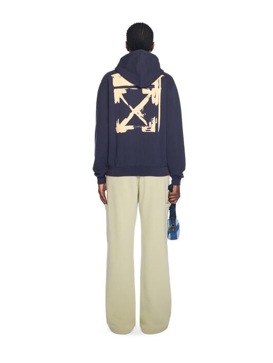 Ink Arrow Regular Logo Hoodie OFF WHITE Ink Arrow Regular Logo Hoodie DARK SAPPHIRE-DOUBLE CREAM OWBB035F25FLE002