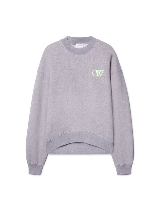 OFF WHITE Grauer Gestickter Ow Sweatshirt GRAU OWBA075S25FLE004