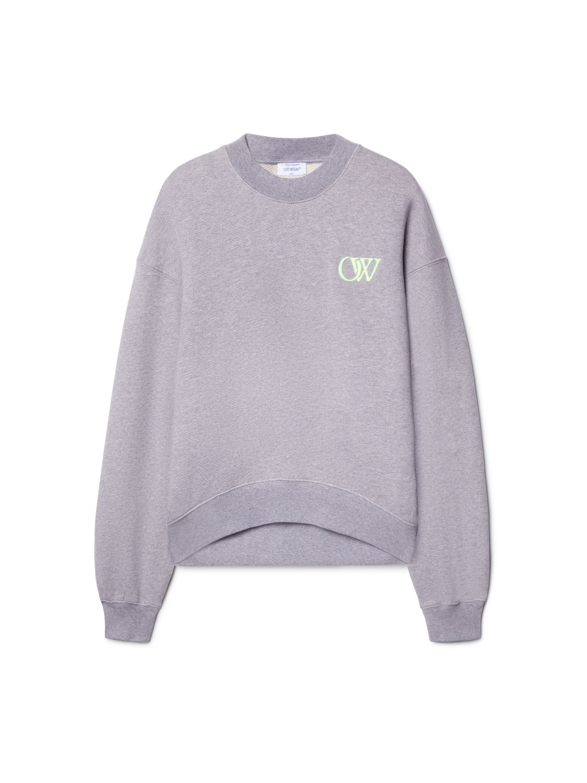 OFF WHITE Grauer Gestickter Ow Sweatshirt GRAU OWBA075S25FLE004