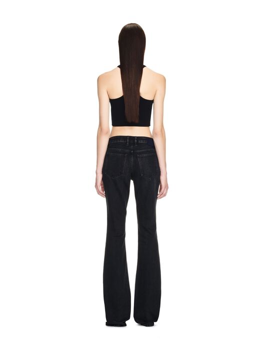 OFF WHITE Top Nero A Coste Con Logo Off NERO OWAD086C99JER002