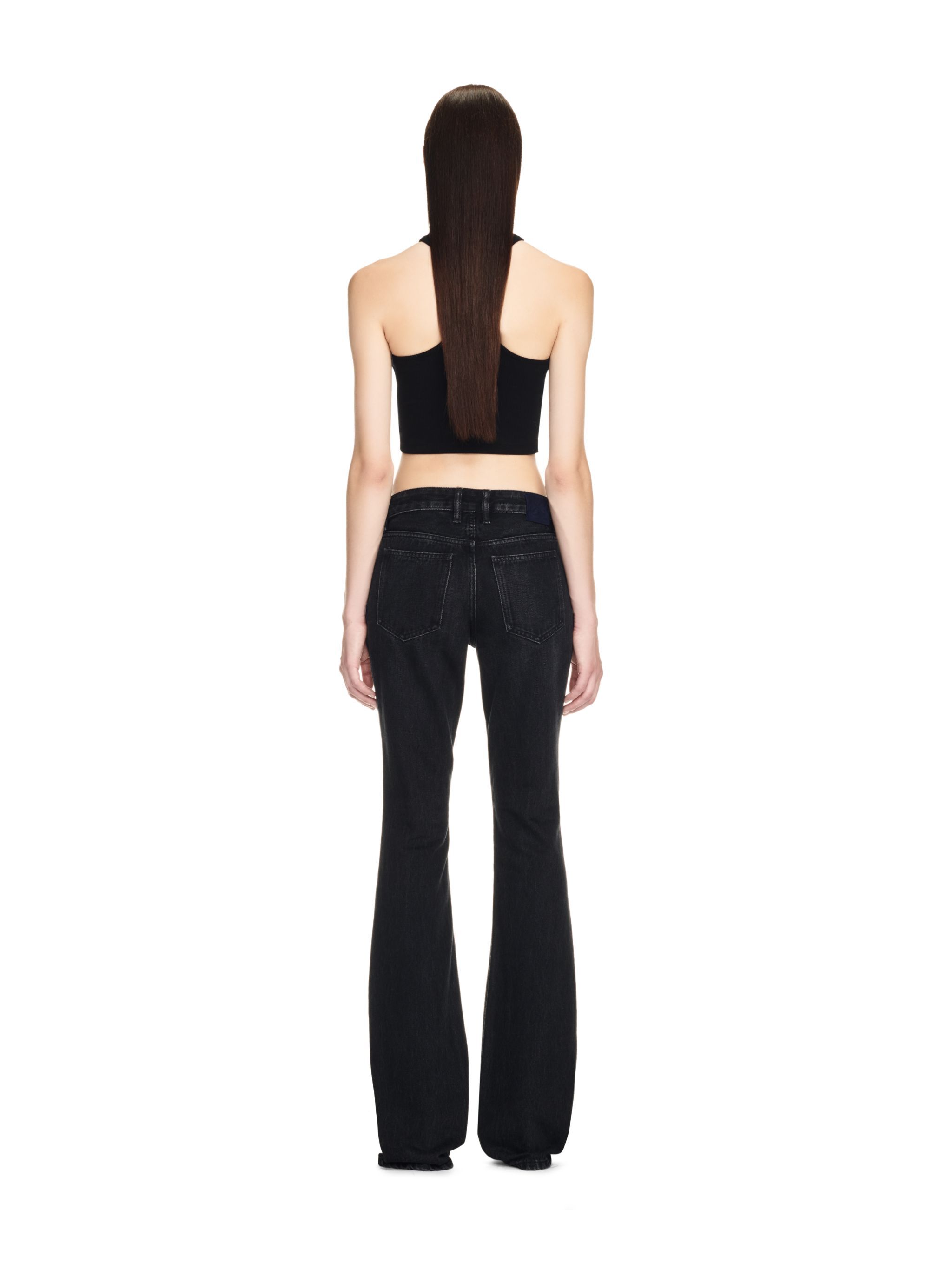 OFF WHITE Top Nero A Coste Con Logo Off NERO OWAD086C99JER002
