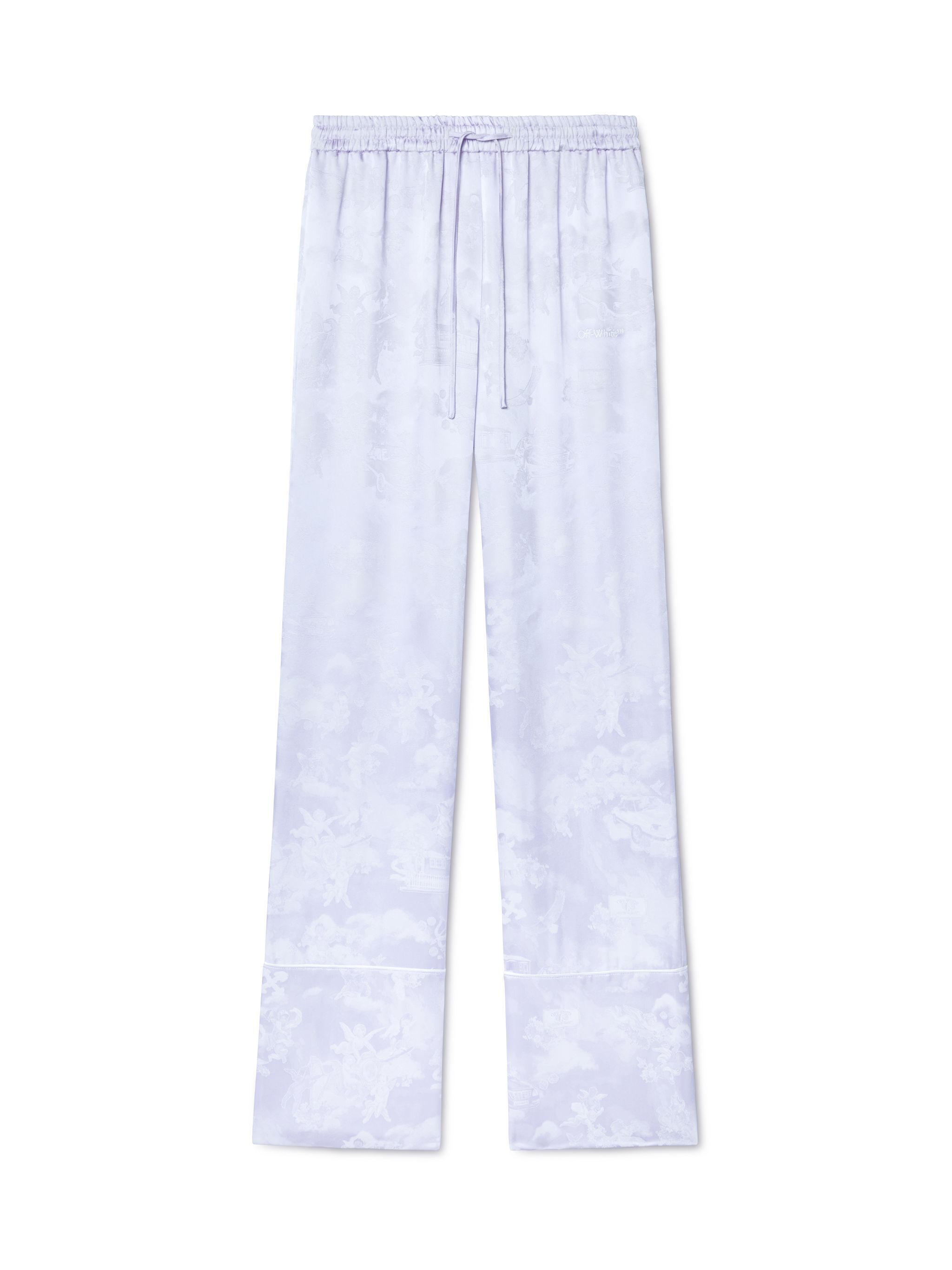 OFF WHITE Pantaloni Stile Pigiama Bianchi Con Motivo Affresco BIANCO OWCA18KS25FAB001