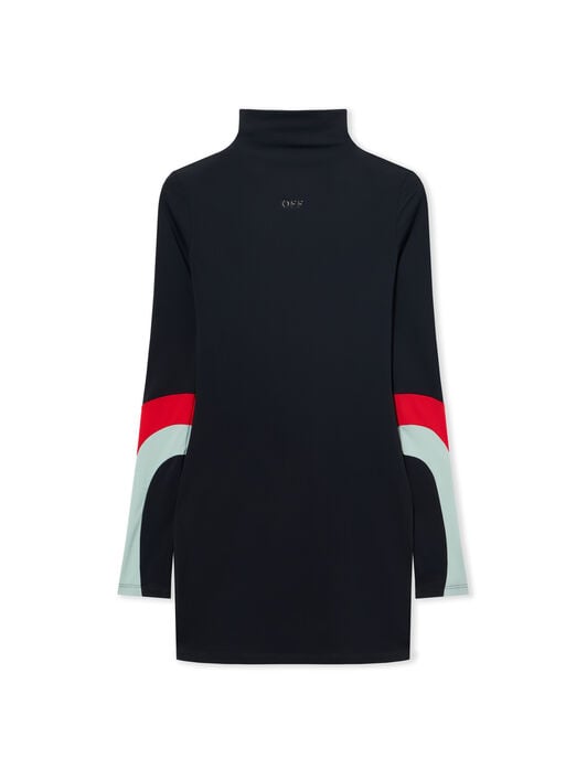 OFF WHITE Lycra Collar Insert Mini Dress Black-Black 2DB57DS26JER001