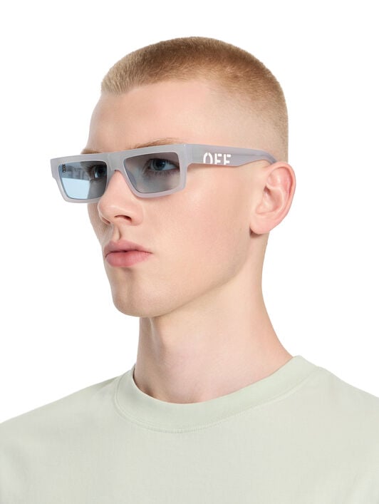 Montgomery Light Blue Lens Sunglasses OFF WHITE Montgomery Light Blue Lens Sunglasses Shiny Black OW1035094056