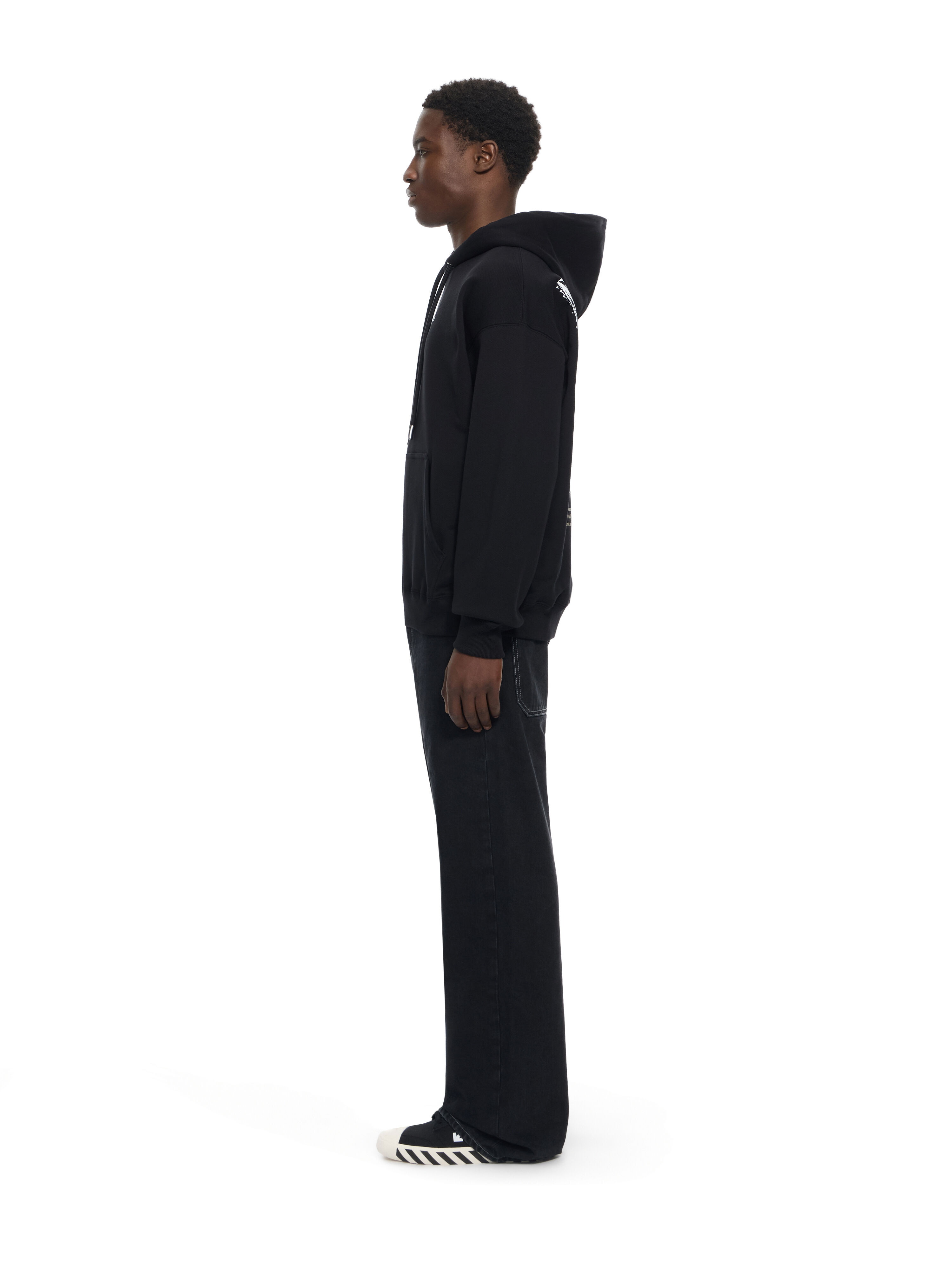 OFF WHITE Milano City Garments Skate Hoodie BLACK 44MBB085S26F01H