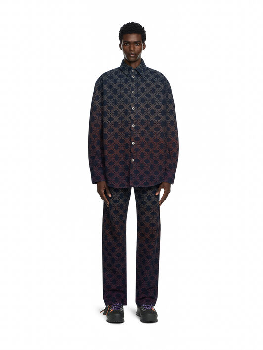 Arrow Monogram Degradé Jacquard Denim Overshirt OFF WHITE Arrow Monogram Degradé Jacquard Denim Overshirt DEGRADE 44MYD060F26D001