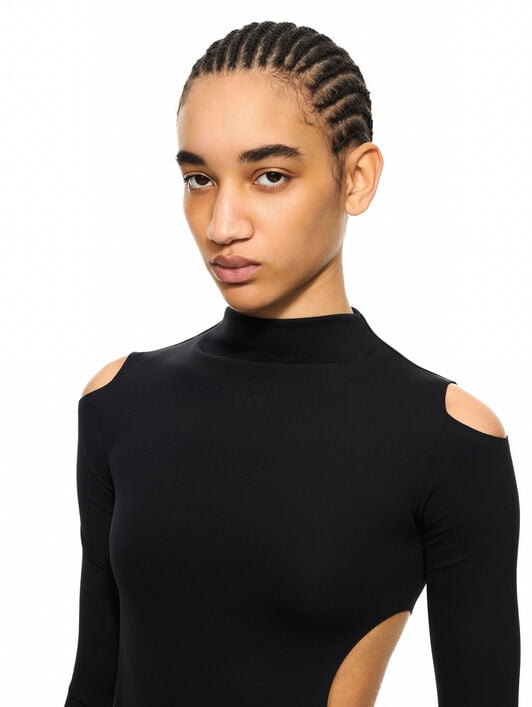 OFF WHITE Sleek Meteor L/S Top Black-Black 2AD27PS26JER001