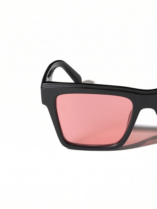 Virginia Red Lens Sunglasses OFF WHITE Virginia Red Lens Sunglasses Shiny Black OW1037102553