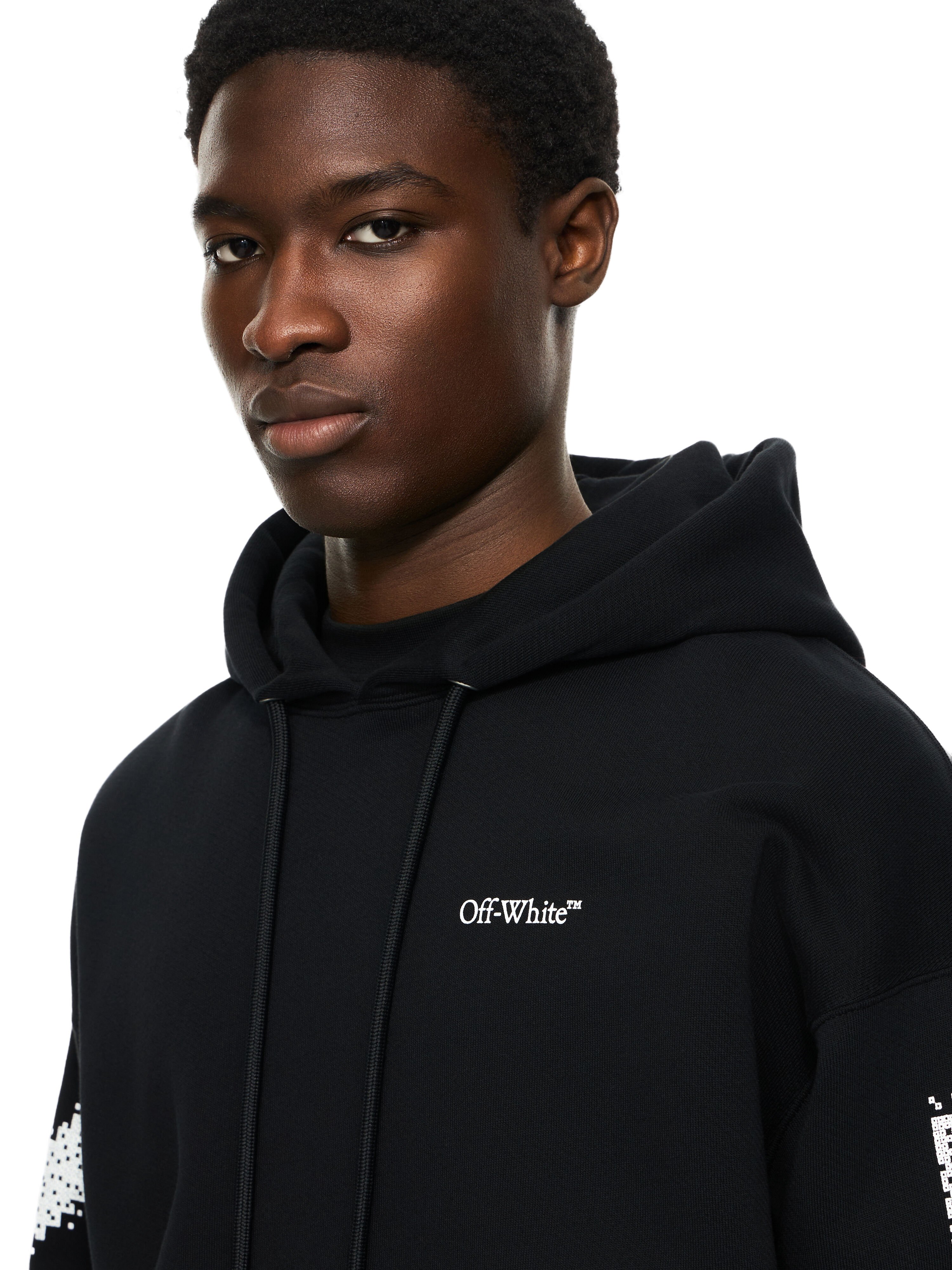 Pixel Diagonal Skate Hoodie in BLACK-WHITE for Men | Off-White™ Pixel Diagonal Skate Hoodie in BLACK-WHITE for Men | Off-White™