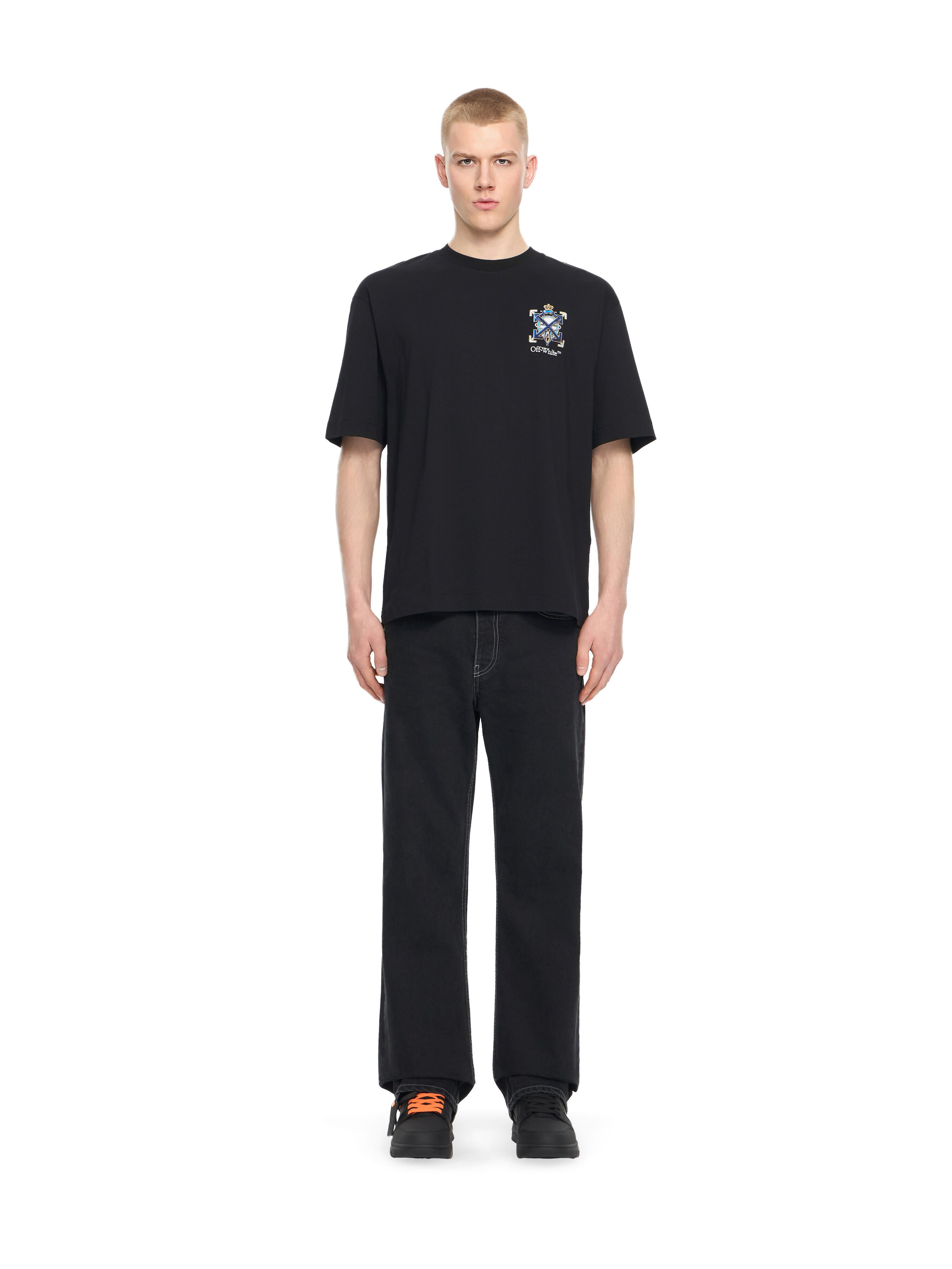 OFF WHITE Jewel Arrow Skate T-shirt BLACK 44MAA120S26J003
