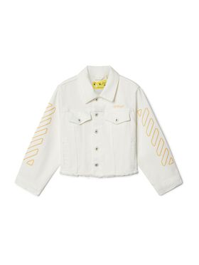 OFF WHITE Diagonal Bookish Denim Jacket PINK OGXC001S25FLE003