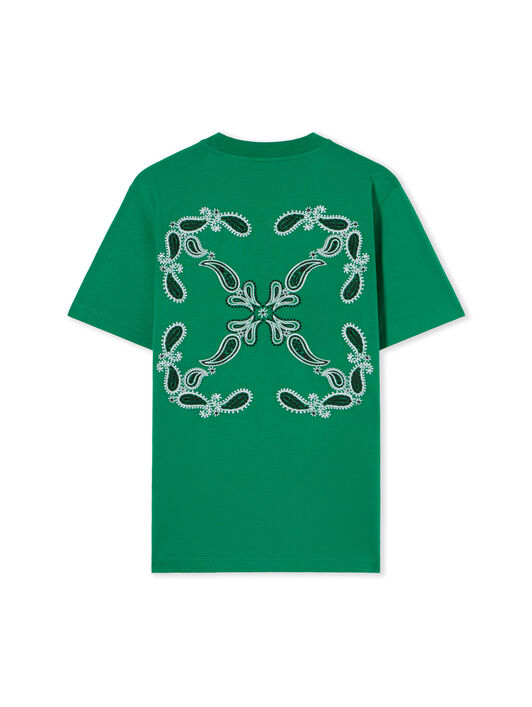 OFF WHITE Bandana Arrow T-Shirt COLLEGE GREEN WHITE OMAA027S24JER001