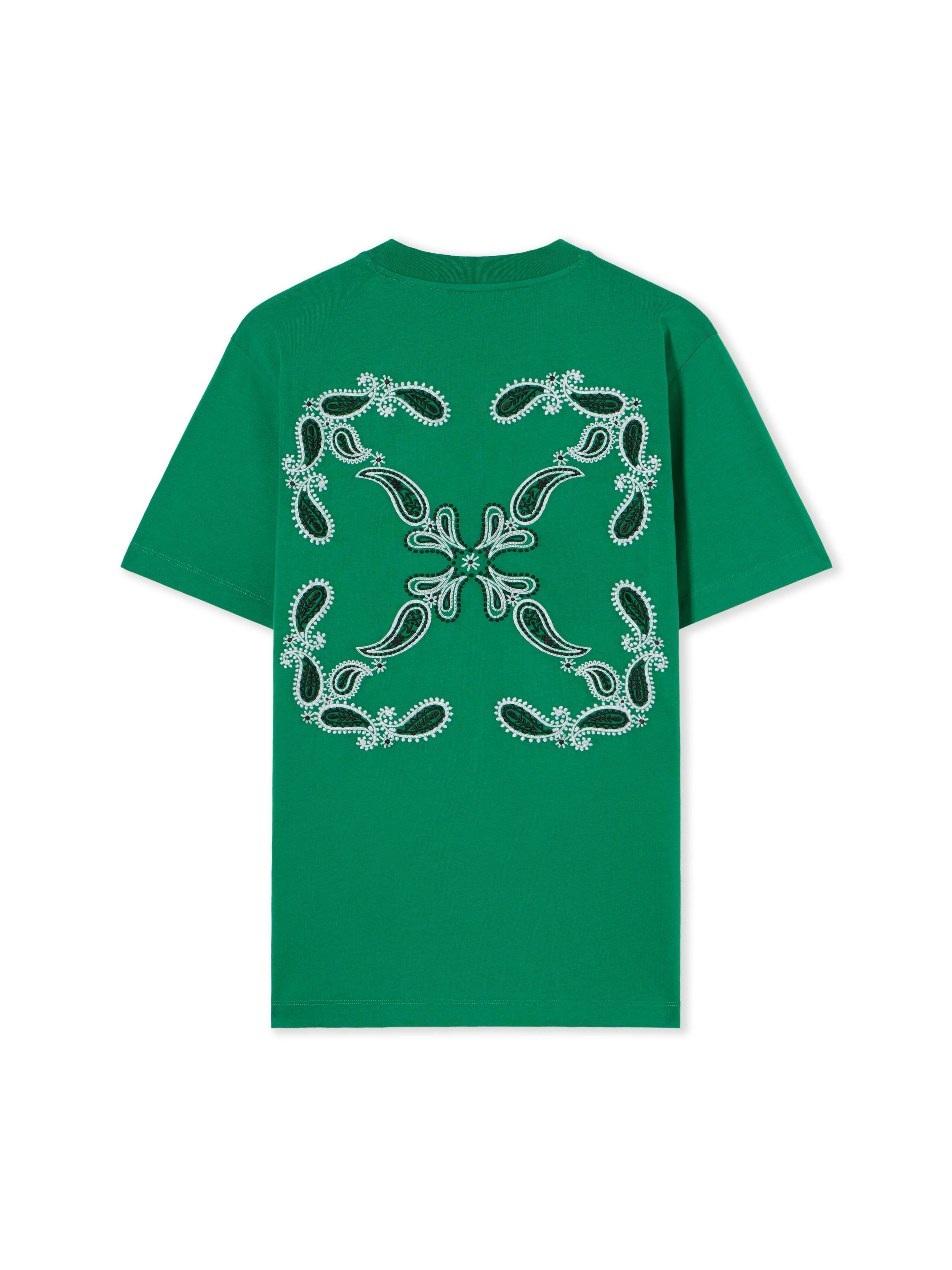 OFF WHITE Bandana Arrow T-Shirt COLLEGE GREEN WHITE OMAA027S24JER001