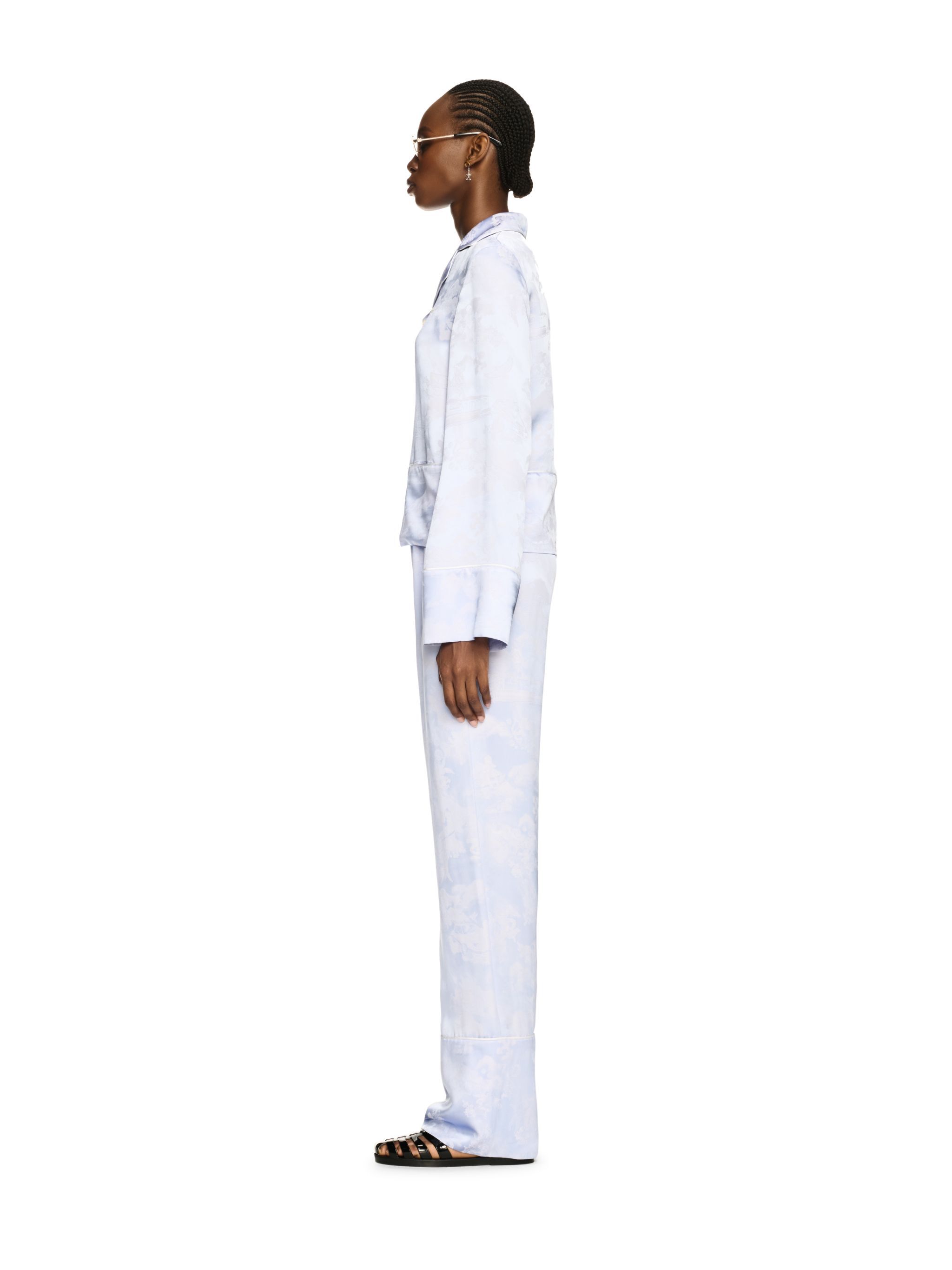 OFF WHITE Pantaloni Stile Pigiama Bianchi Con Motivo Affresco BIANCO OWCA18KS25FAB001