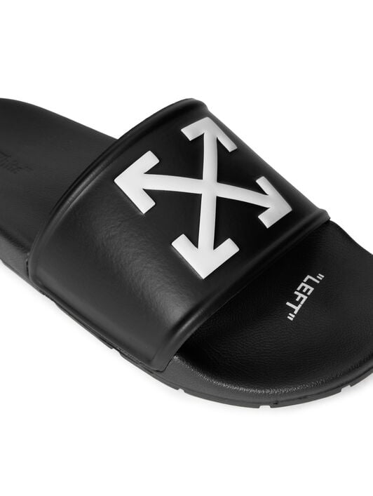 Arrow Slide Sandals OFF WHITE Arrow Slide Sandals BLACK - WHITE OMIU003C99MAT001