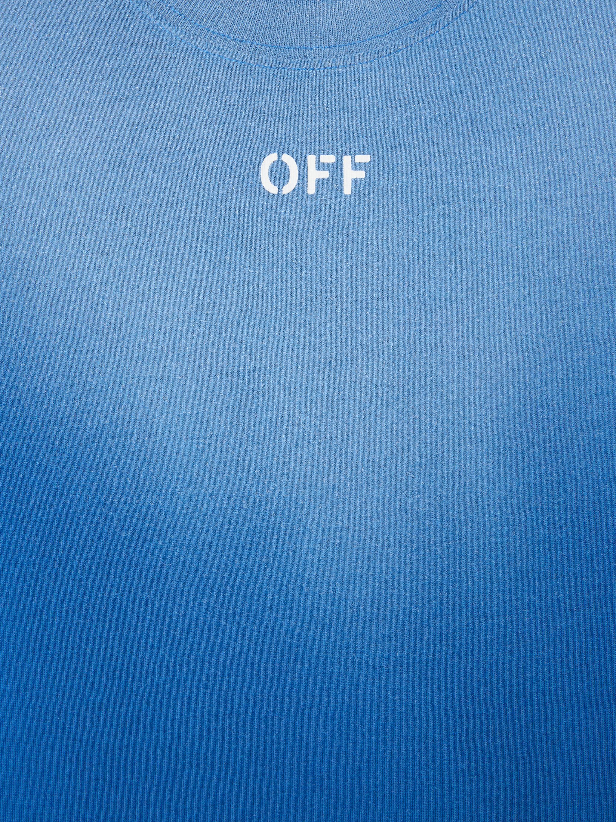 OFF WHITE Bleached Stamp T-Shirt BLUE OBAA002S25JER006