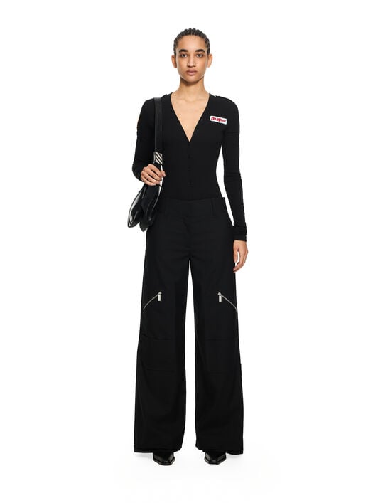 Heavy Jersey Button-Up Bodysuit OFF WHITE Heavy Jersey Button-Up Bodysuit Black-Haute Red 2DD04LS26JER001