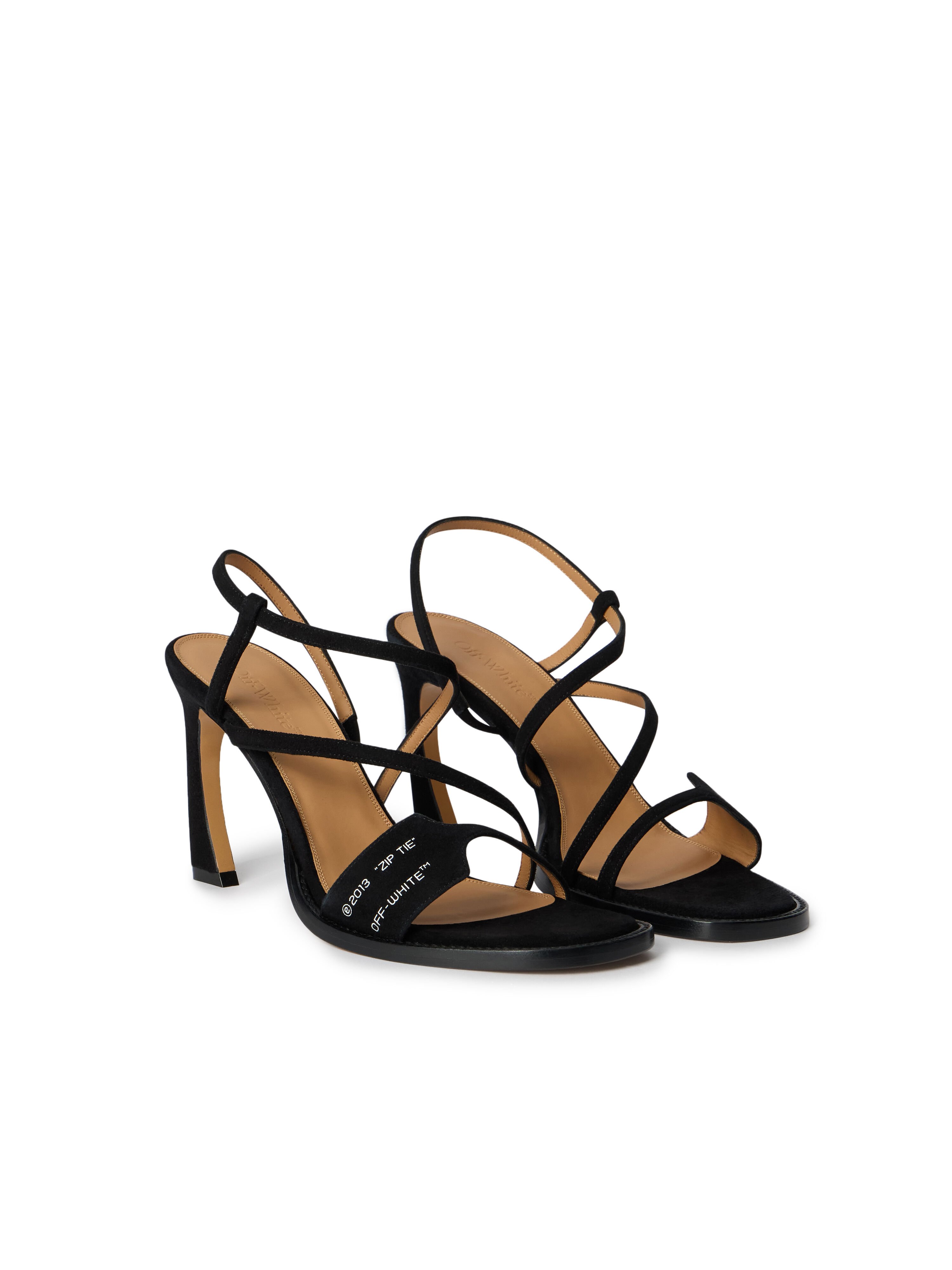 OFF WHITE Zip Tie Loop Sandals BLACK - WHITE OWIH003F25LEA003