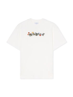 OFF WHITE Bookish Flowers Logo Tee WHITE - BLACK OWAA089F25JER002