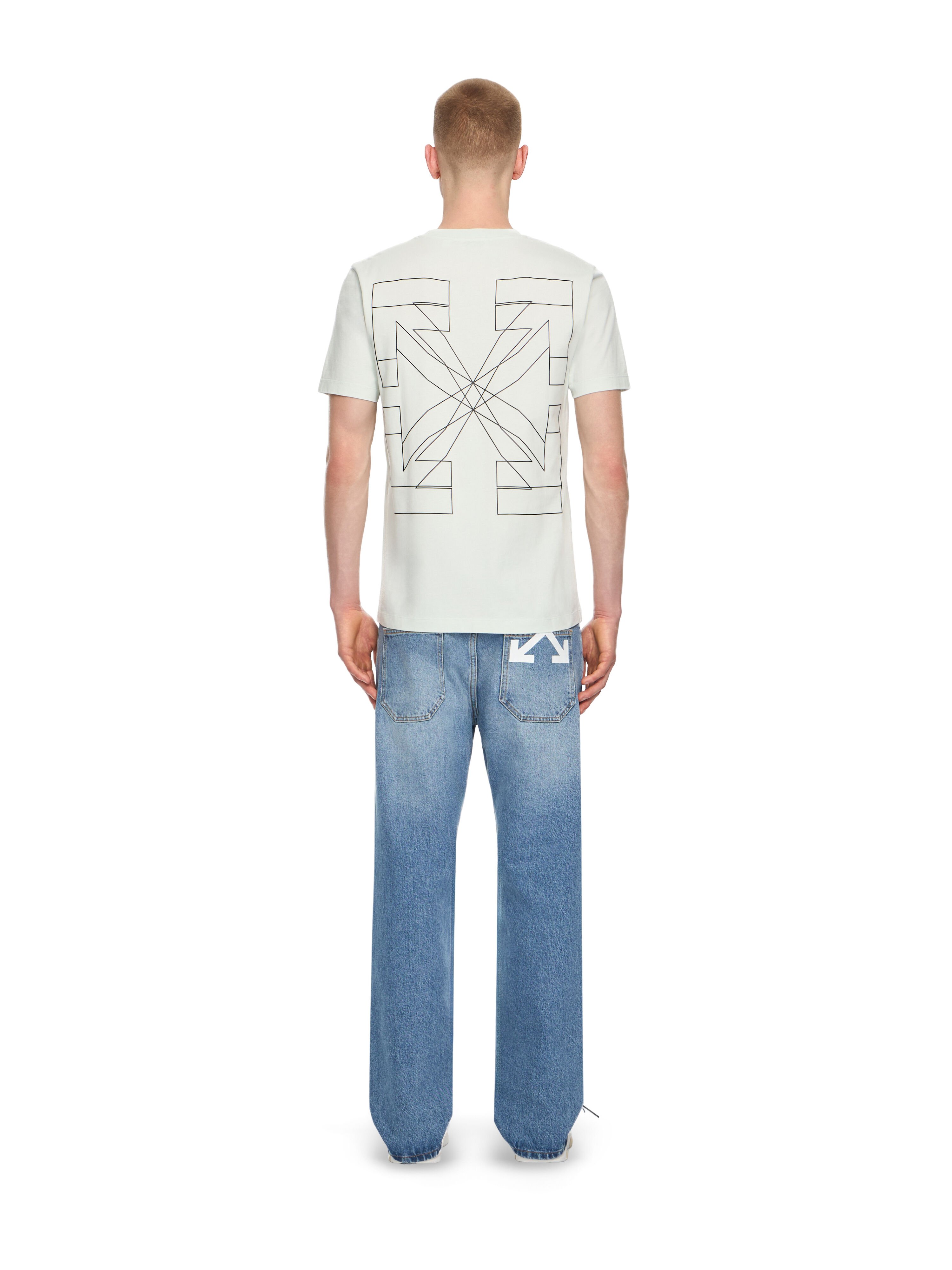OFF WHITE Outl Dbl Arr S/S Slim Tee BLUEWASH 44MAA027S26J003